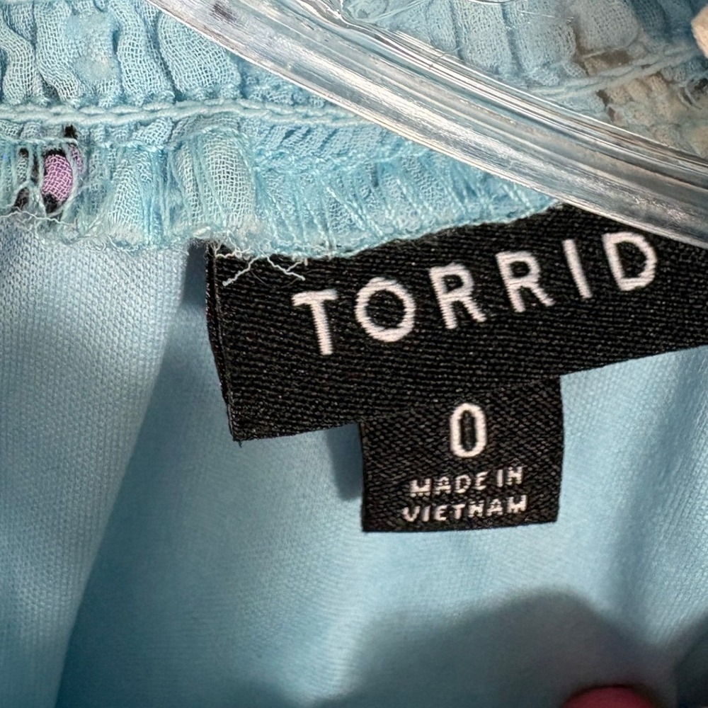 Torrid Blue Celestial Star Print Clip Dot Smocked Mini Dress 0 L 12 - Picture 6 of 8